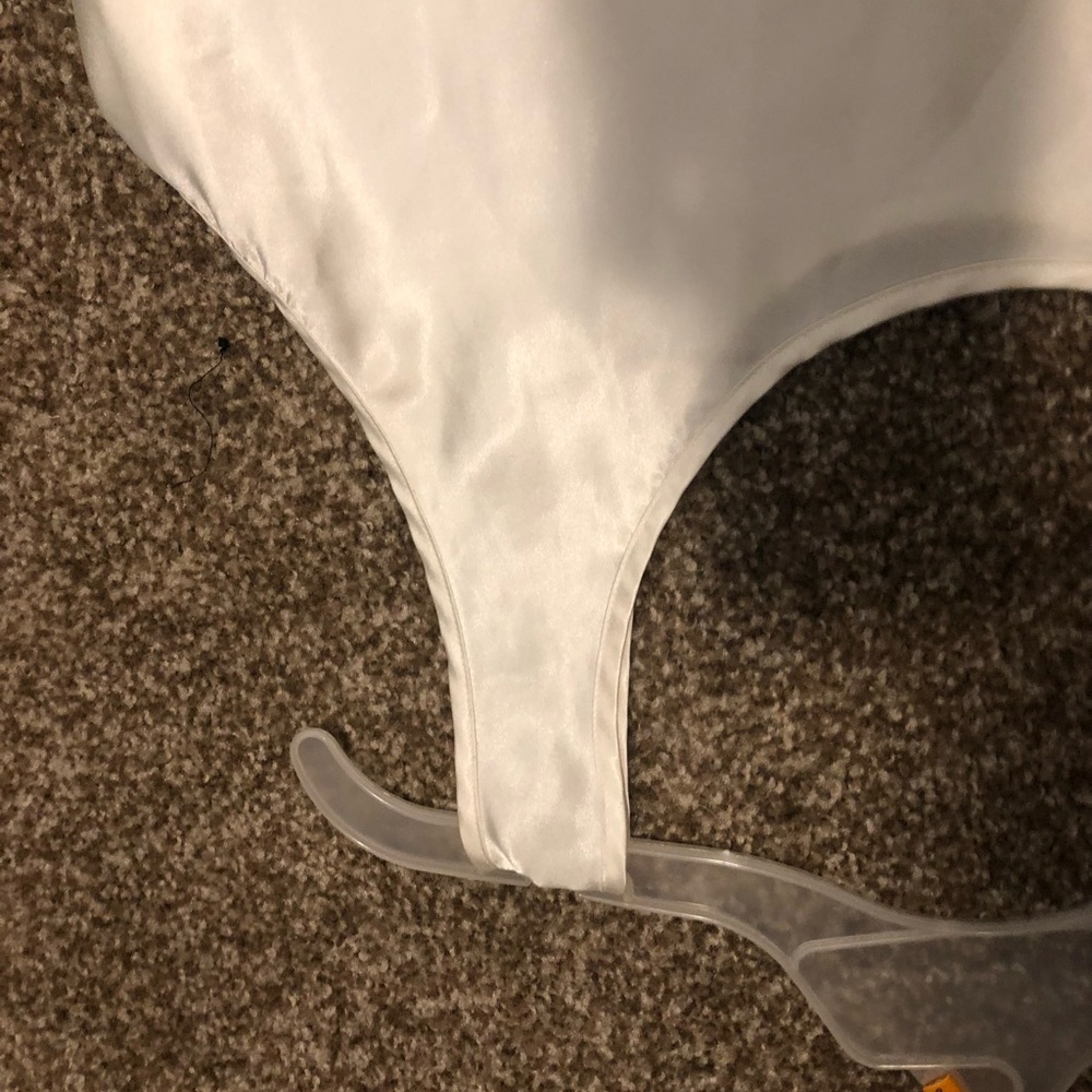 Cream Silky Crop Top